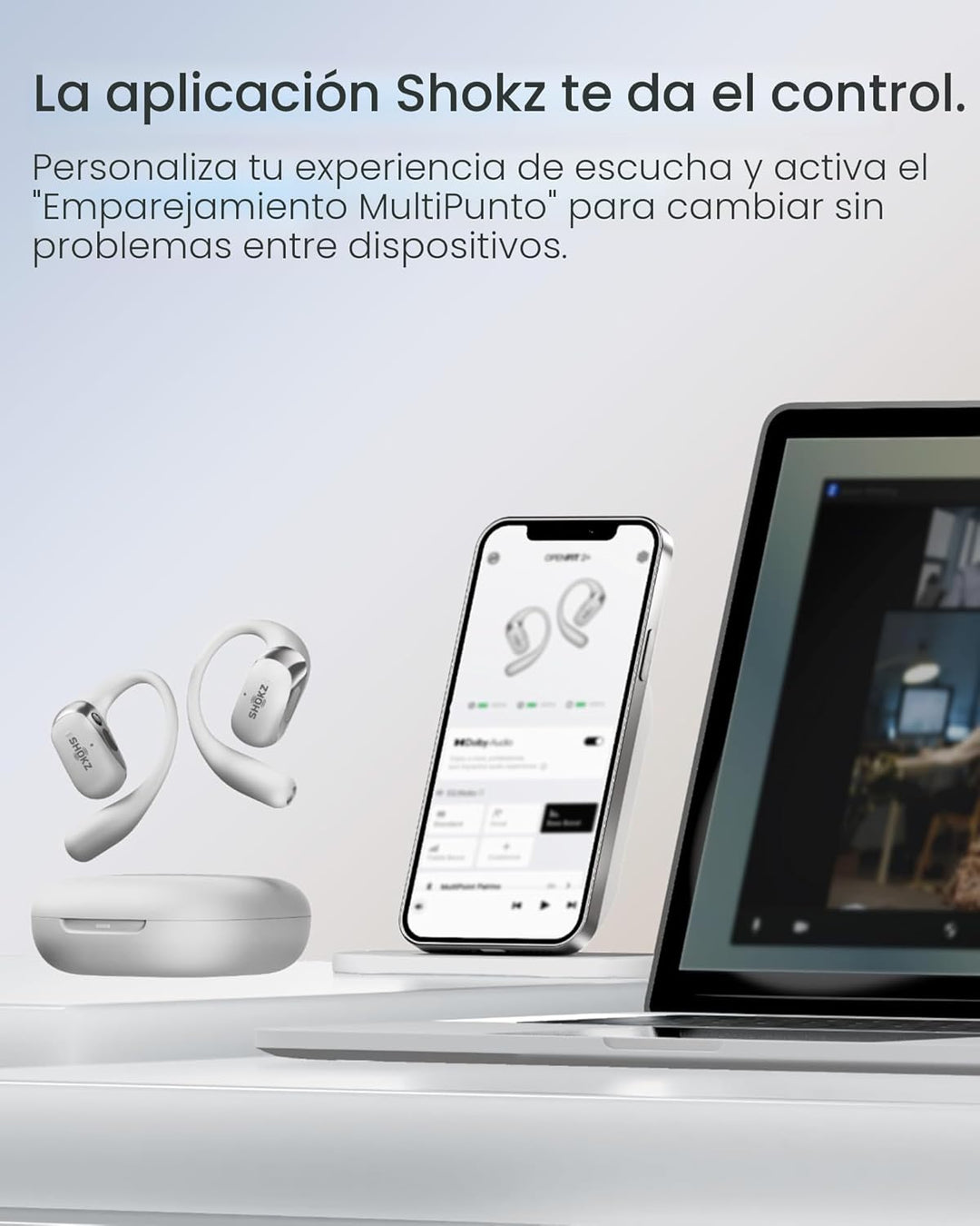 SHOKZ Auriculares OpenFit 2+ OpenFit 2+, habilitados para Dolby Aud...