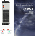 CCCEI 2PCS 12 Gauge Heavy Duty Power Strip, 8 puertos. Grey, 6FT.