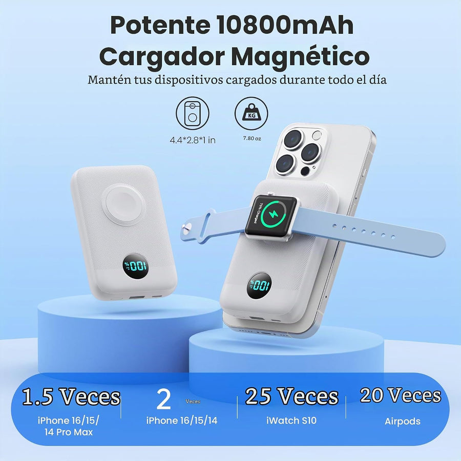 Cargador portátil magnético para iPhone, 10800 mAh, 25 W, PD QC4.0,...