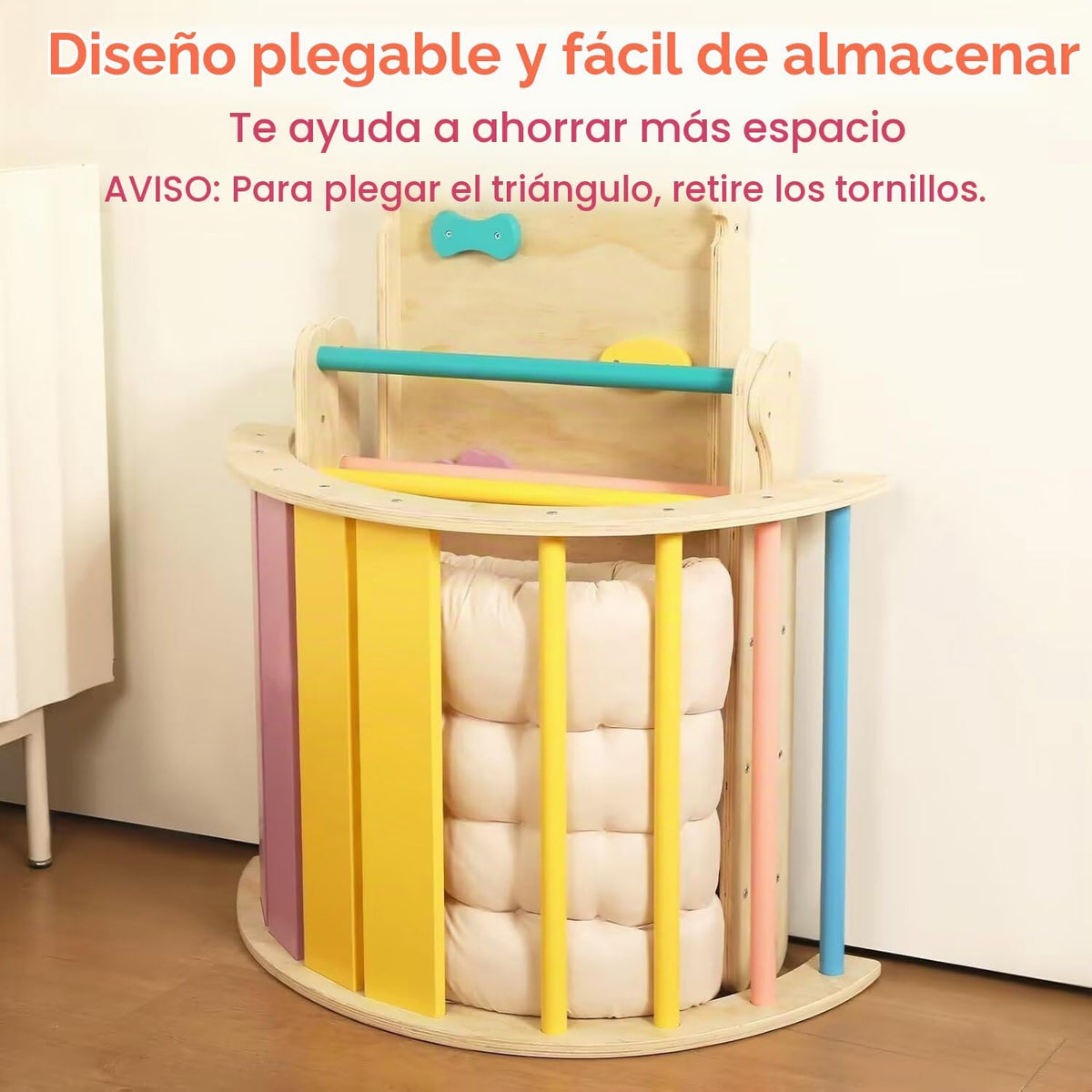 Pikler - Juego de triángulos con cojín, 7 en 1, juguetes de escalada para interiores