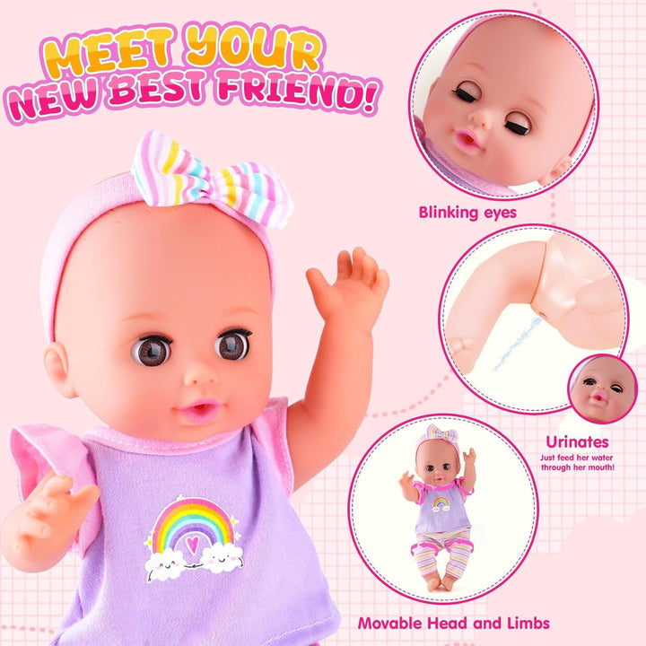 AuntyFey Juego de muñecas de bebé con accesorios, juego de muñecas...