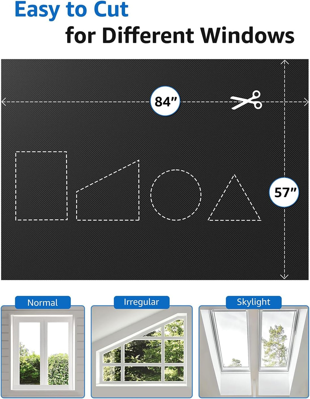 Cortinas opacas para dormitorio, cortinas opacas portátiles de 84