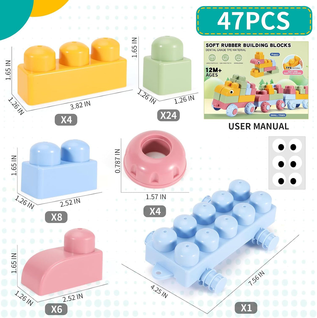 Mega bloques para niños pequeños de 1 a 3 bloques de construcción grandes y