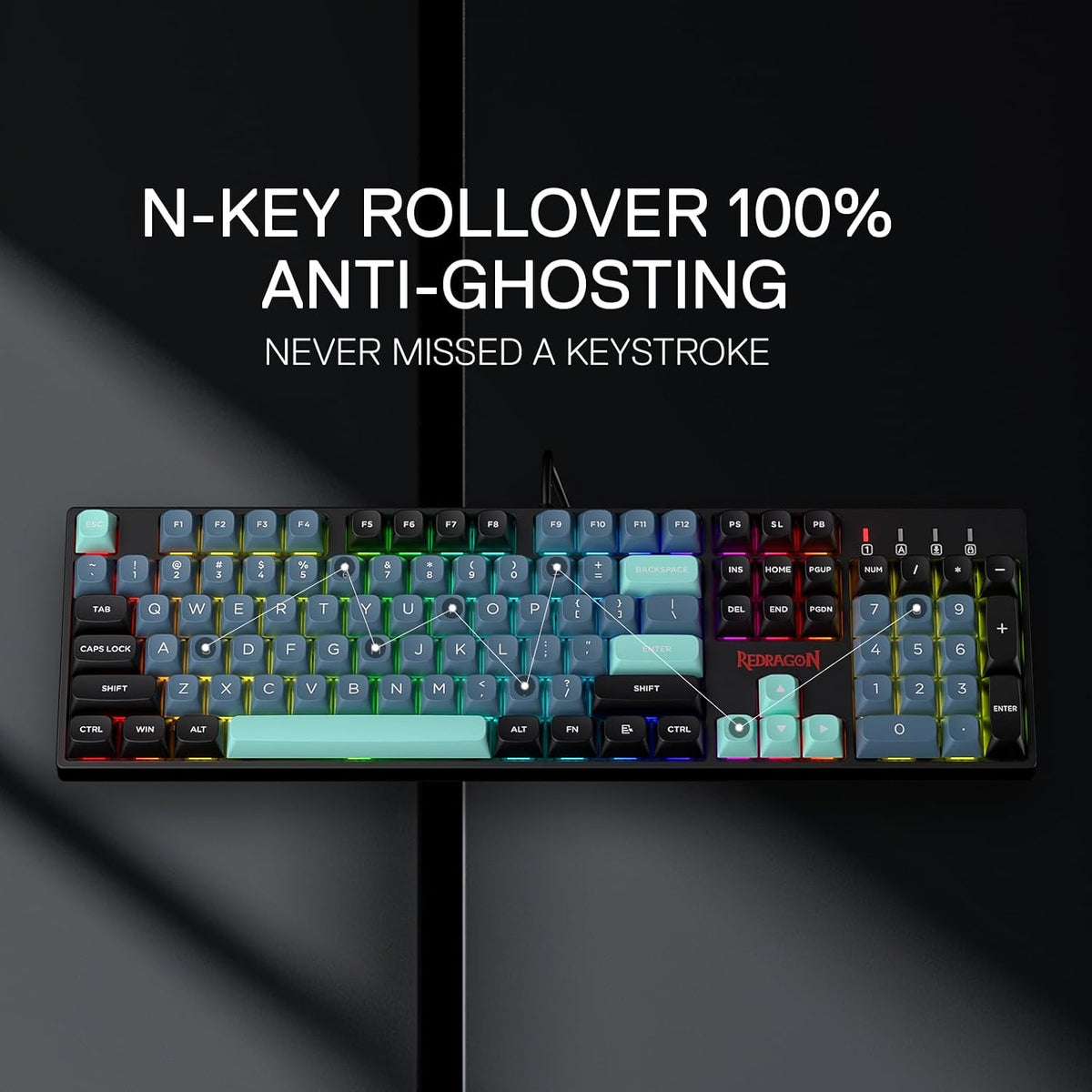 Redragon K582 SE - Teclado para juegos RGB con cable, teclado mecán...