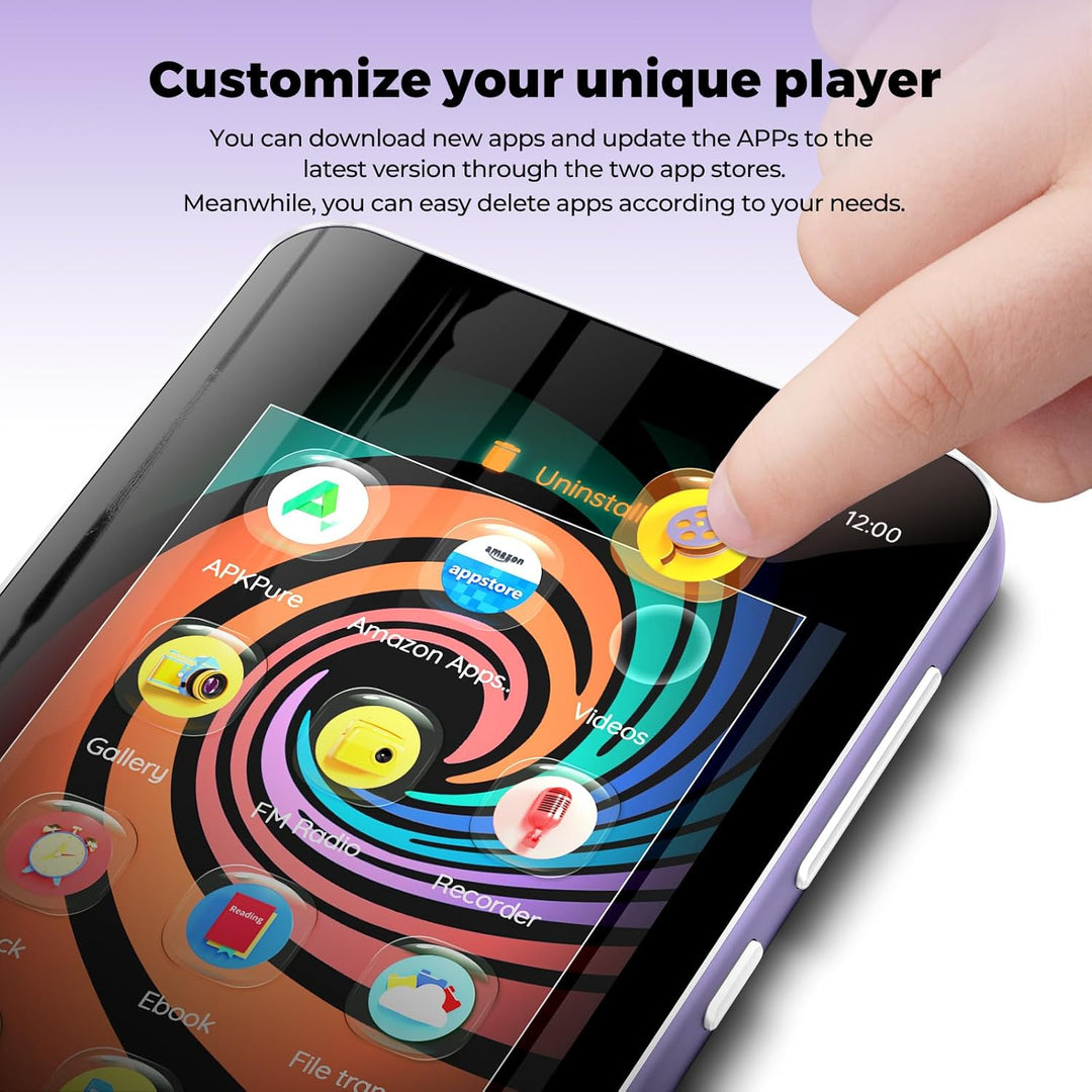 Reproductor de MP3 de 160 GB con Bluetooth y WiFi, reproductor de m...