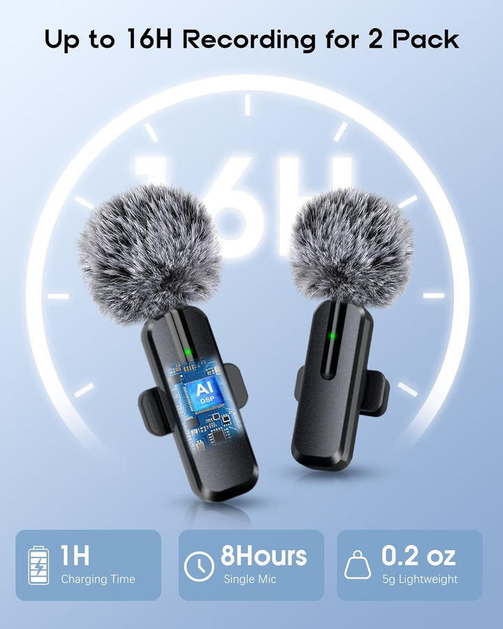 ZOPPLM Mini micrófono inalámbrico para iPhone, micrófono Bluetooth...
