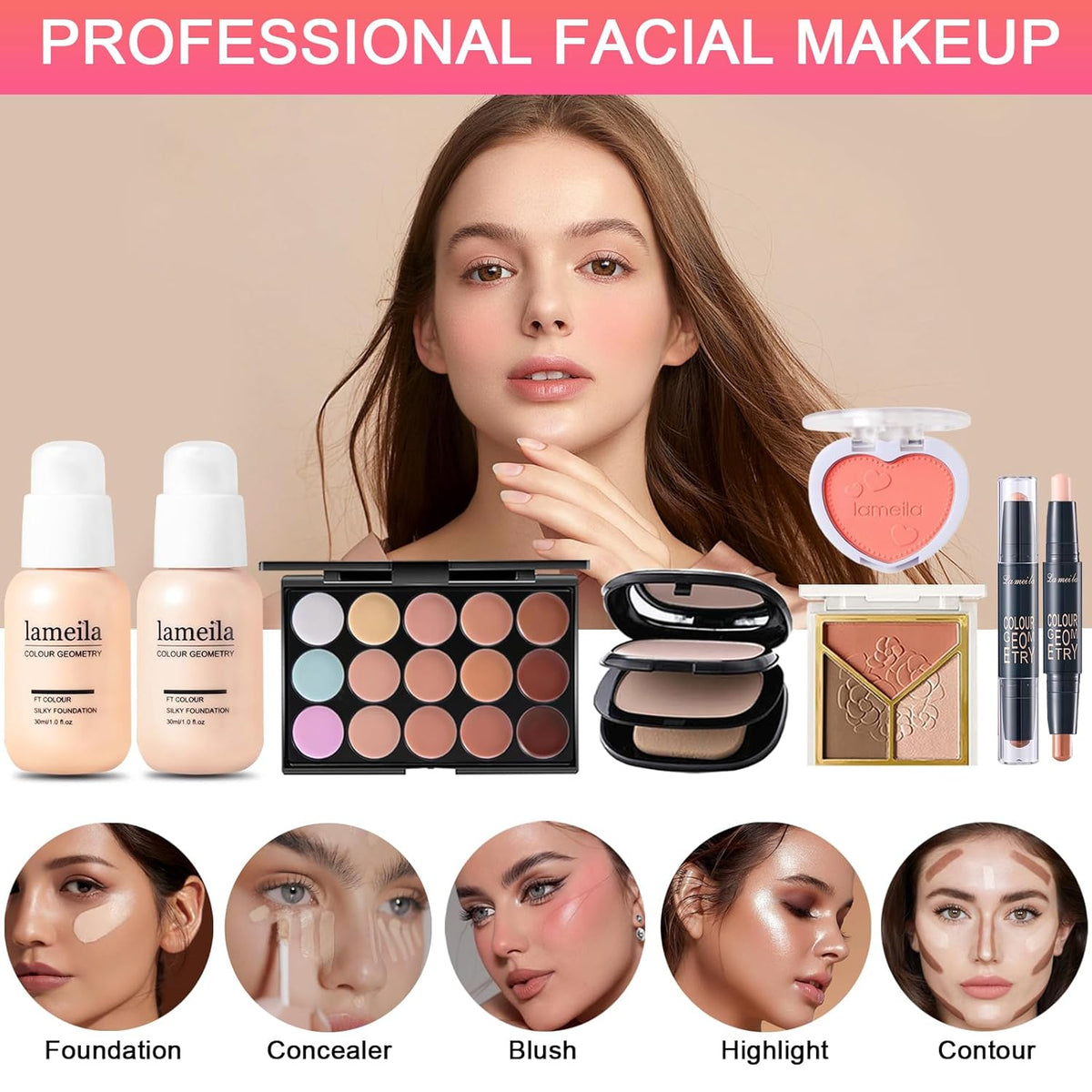 Kit de maquillaje todo en uno para mujer, kit completo de maquillaj...
