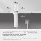 Toma de corriente desplegable de 20 A para encimera, tira de alimentación empotrada con agujero de 2.5 pulgadas, receptáculo resistente a manipulaciones, USB C de 20 W, 4 tomas, ahorro de espacio para cocina, escritorio de oficina, cable de extensión de 1