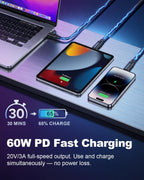 Cable USB C de fibra óptica de 25 pies, cable USB C activo largo a USB C de transferencia de datos de 10 Gbps, cable óptico tipo C de 60 W de carga rápida para VR, AR, cámara, computadora, cámara web
