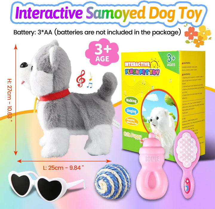 Marsjoy Husky Perro Caminante que Ladra para Niños Cachorro Robot M...