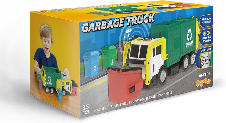 JOYIN Juego de juguetes de camión de basura de fricción grande, inc...
