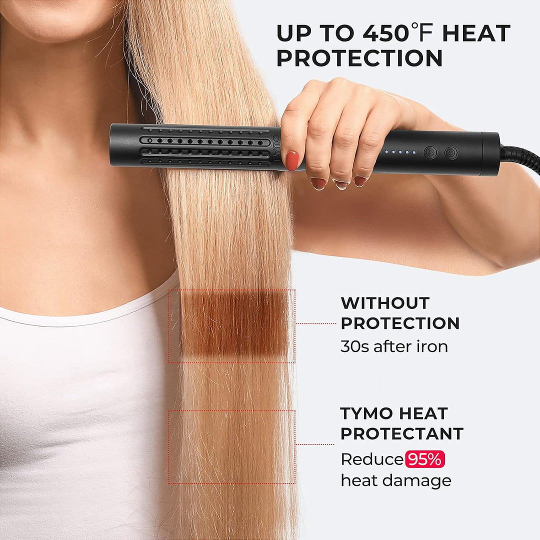 TYMO Spray protector de calor para el cabello + cepillo alisador de...