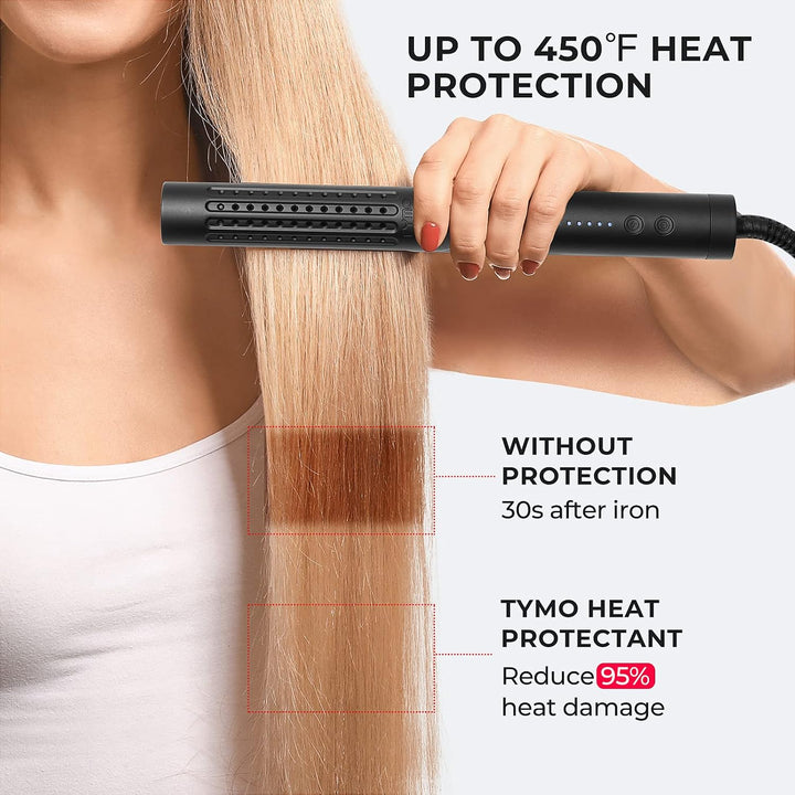TYMO Spray protector de calor para el cabello + cepillo alisador de...