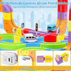 Juego de tren eléctrico de 145 piezas, pista de cubo 3D de bricolaje