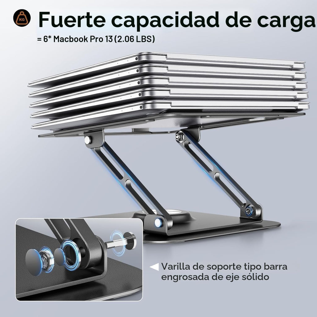 Soporte para computadora portátil para escritorio (rotación de 360°