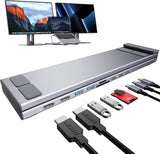 Estación de acoplamiento con soporte para laptop USB C, monitor dua...