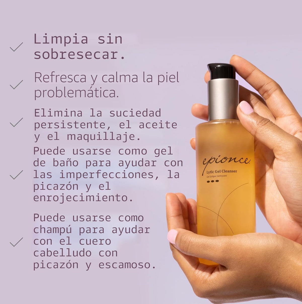 Epionce Lytic Gel Cleanser - Limpiador facial y removedor de maquil...