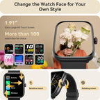 Reloj inteligente para mujeres y hombres, reloj inteligente para iPhone y Android Bluetooth (respuesta/llamada) Alexa integrado, rastreador de fitness HD de 1.91 pulgadas con más de 105 modos