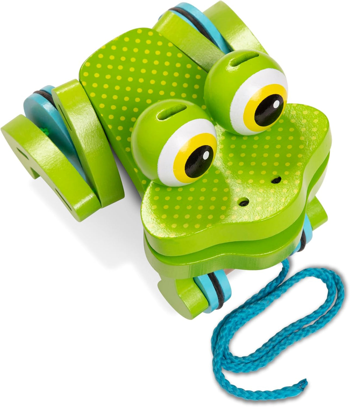 Melissa & Doug First Play - Juguete de madera Rana traviesa para jalar