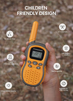 FOREDOM Radios de Mano Recargables para Niños Walkie Talkies a Larga Distancia para Niños y Niñas de 3 a 12 Años - Juguetes de Cumpleaños con Linterna, Pack de 3