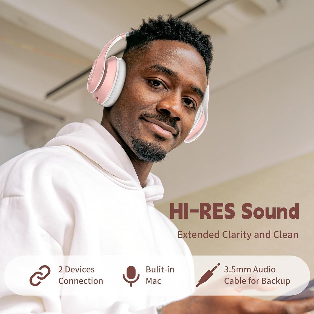 Glynzak Auriculares inalámbricos Bluetooth sobre la oreja 65 horas...