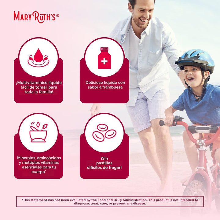 Multivitamínico para mujeres, hombres y niños, vitaminas líquidas d...