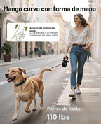 Pecute Correa retráctil para perro de 26 pies con extensor a prueba de