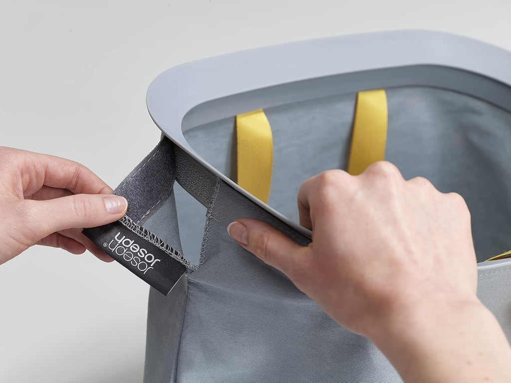 Joseph Joseph Tota - Cesta para ropa sucia con tapa, clasificador doble de 100 L, bolsas extraíbles