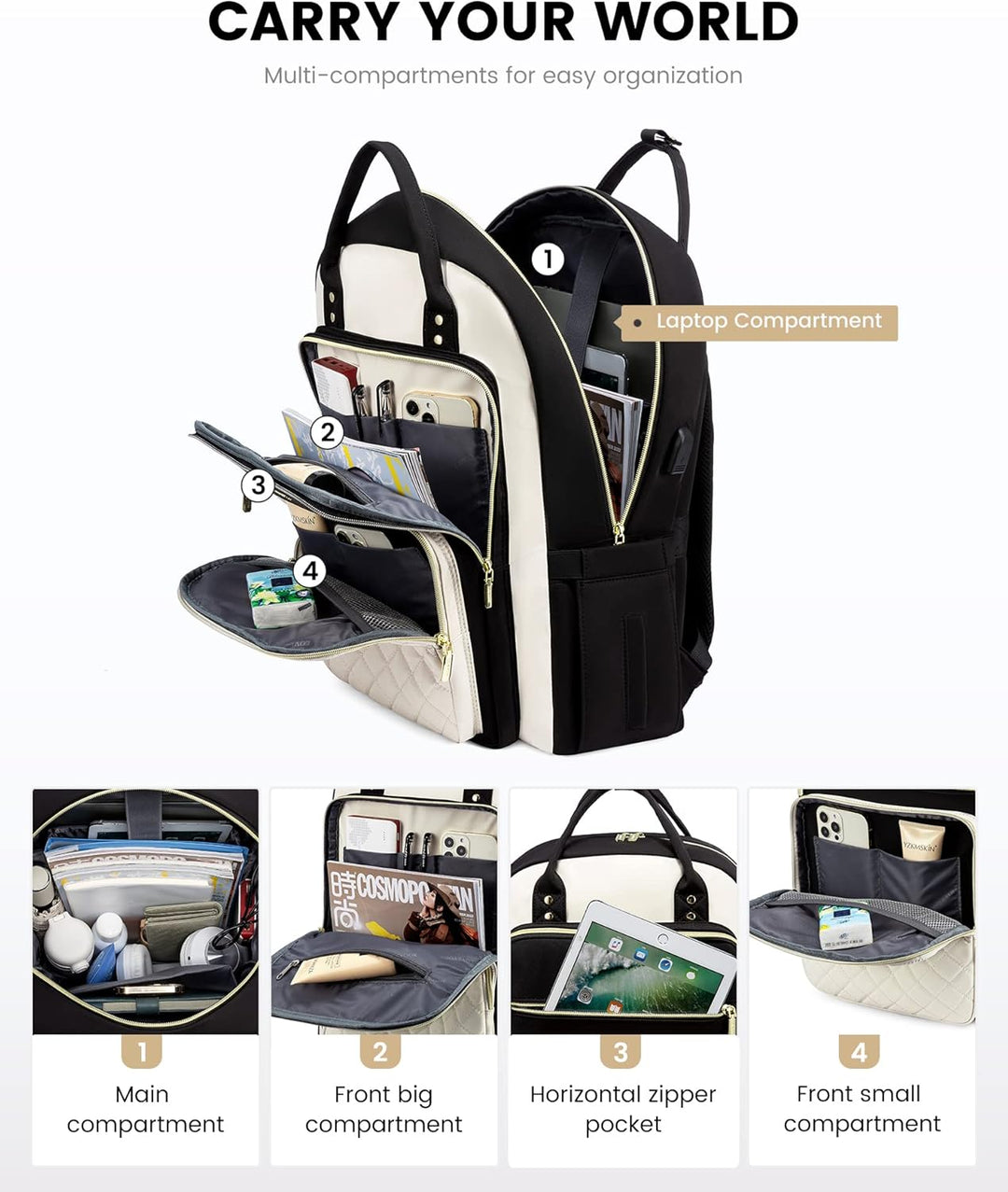 LOVEVOOK Mochila para computadora portátil para mujer, mochila para...