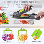 Picador de verduras, picador de cebolla, picador de alimentos multifuncional 13 en 1, cortador de verduras de cocina, picador de verduras