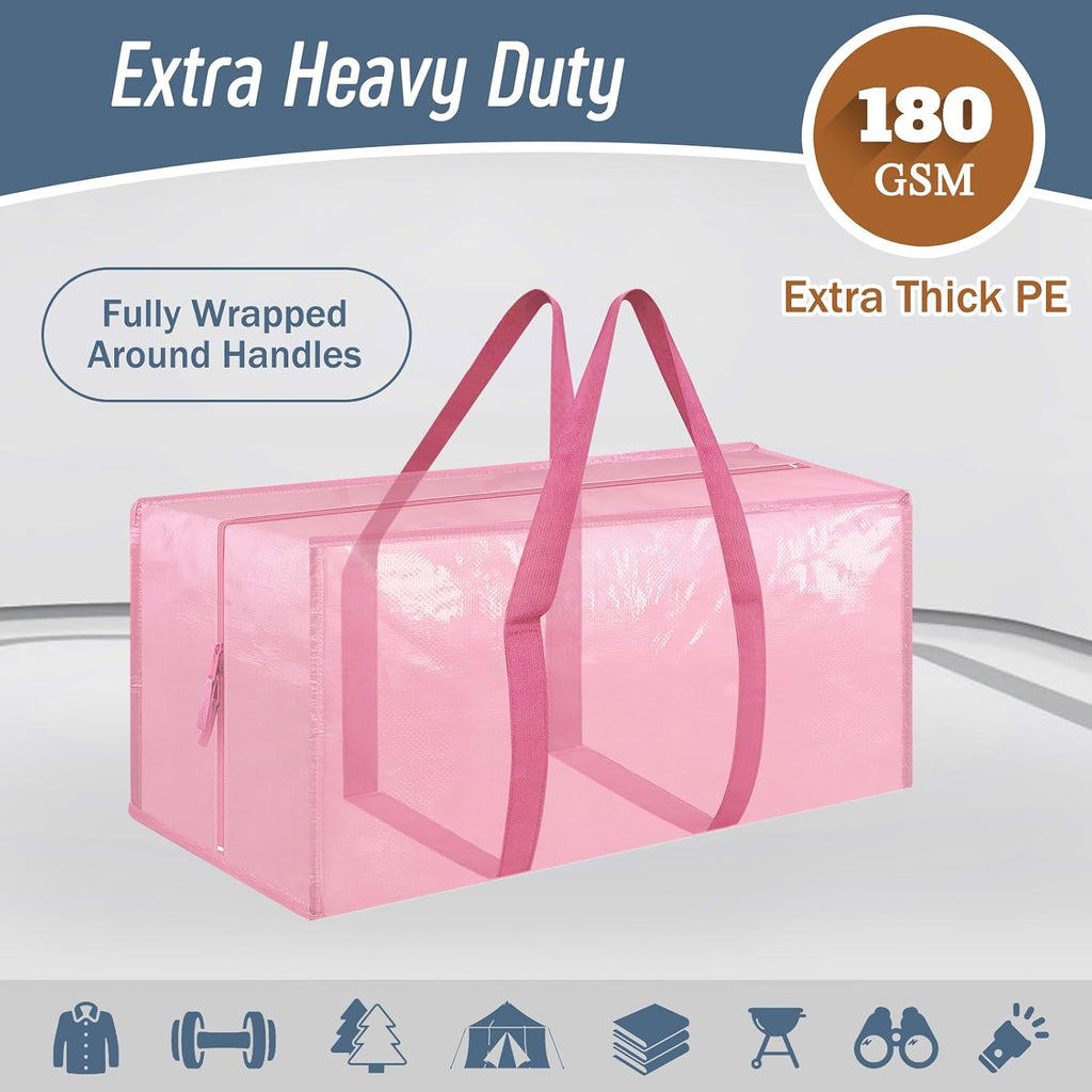 Paquete de 6 bolsas de mudanza grandes extra resistentes con cremallera fuerte y asas cómodas, bolsas de almacenamiento de ropa resistentes y duraderas, contenedores tipo tote, cajas de embalaje para