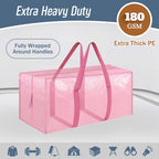 Paquete de 6 bolsas de mudanza grandes extra resistentes con cremallera fuerte y asas cómodas, bolsas de almacenamiento de ropa resistentes y duraderas, contenedores tipo tote, cajas de embalaje para