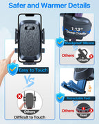 Soporte de teléfono para automóvil【2026 mejorado 100+lbs de succión y seguridad cert】 Soporte de teléfono celular para camión Soporte de teléfono resistente para tablero, parabrisas/ventilación para iPhone 17 16 Pro Max, negro azabache