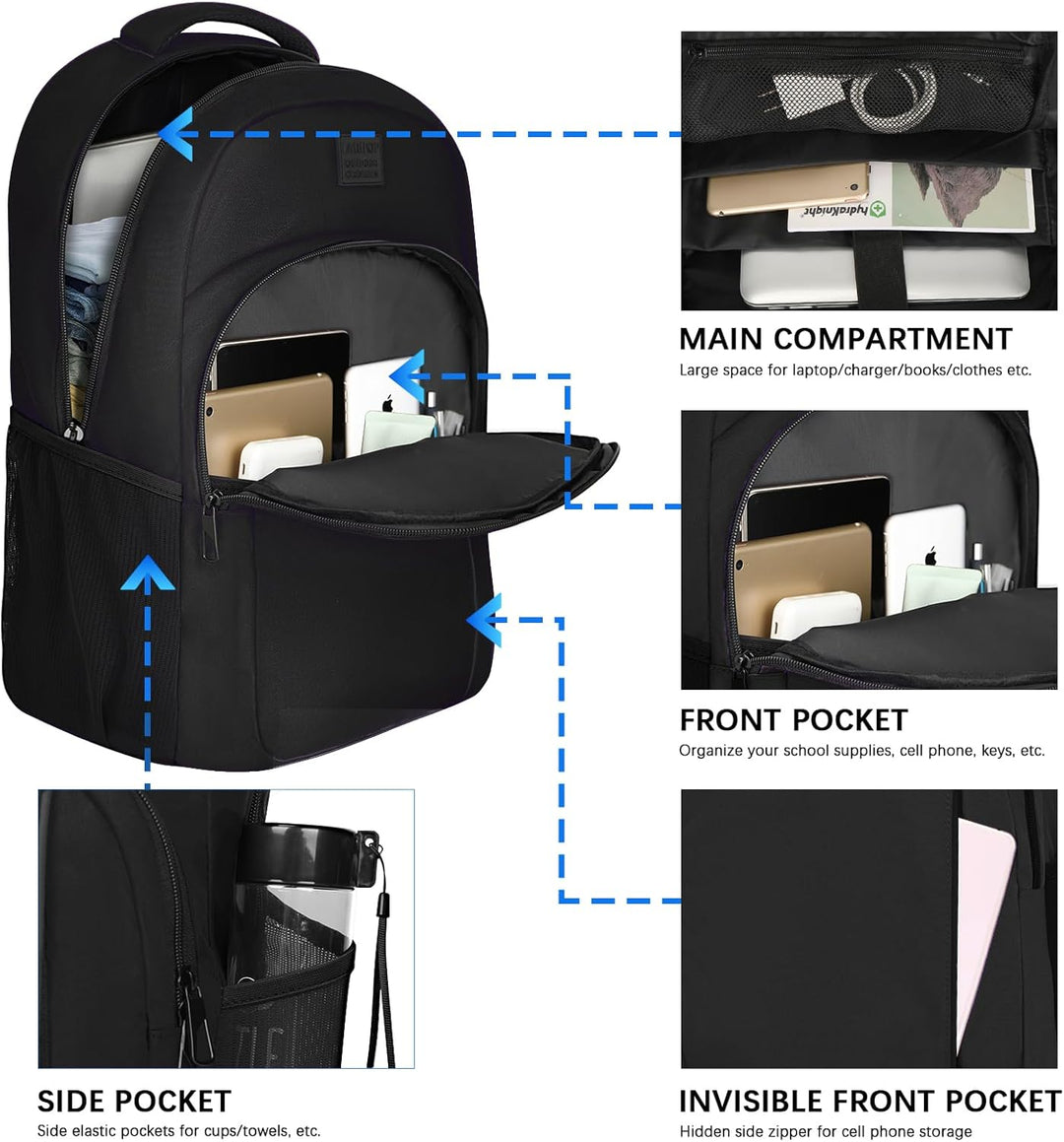LARIPOP Mochila extra grande, mochila para laptop de negocios de 17...