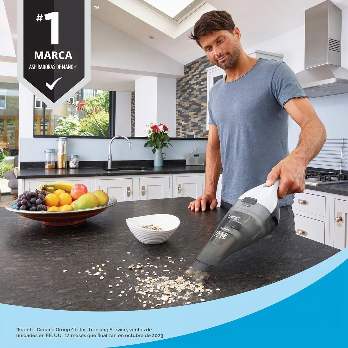 BLACK+DECKER Dustbuster - Aspiradora de mano inalámbrica, aspiradora portátil para automóvil, recargable, montaje en pared, fuerte succión rápida (HNVC215B10)