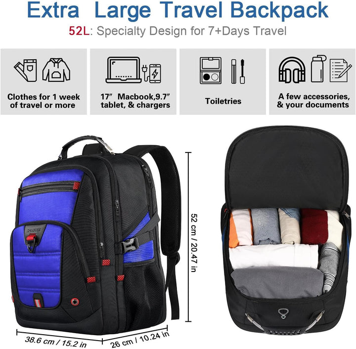 Z-MGKISS Mochila extra grande, bolsa de viaje para laptop para homb...