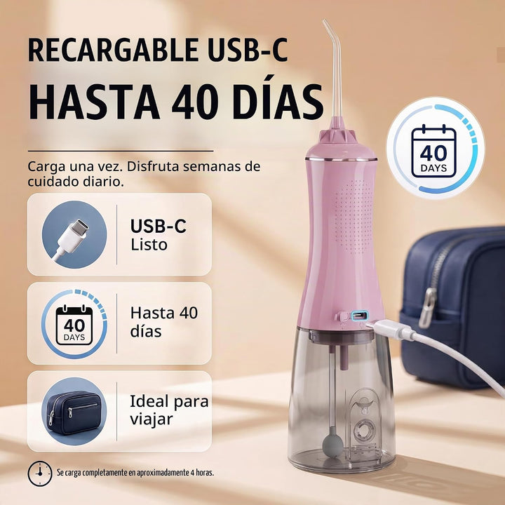 MOCEL Irrigador dental inalámbrico para dientes - Tanque grande de...