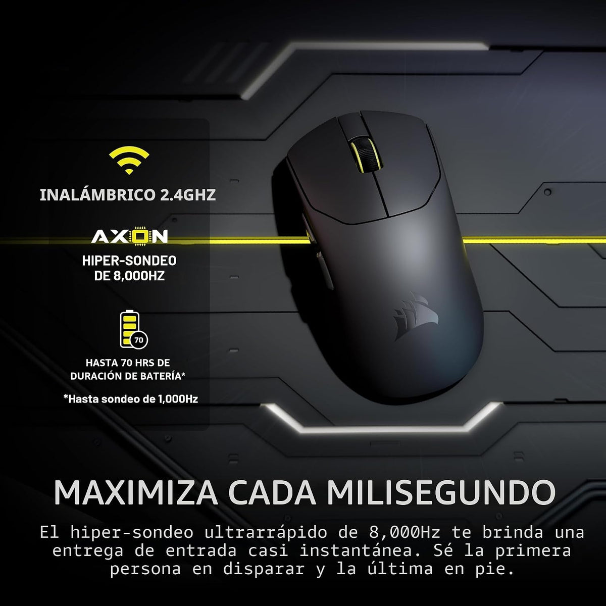 Corsair Sabre v2 PRO Ratón inalámbrico ultraligero para juegos de PC FPS
