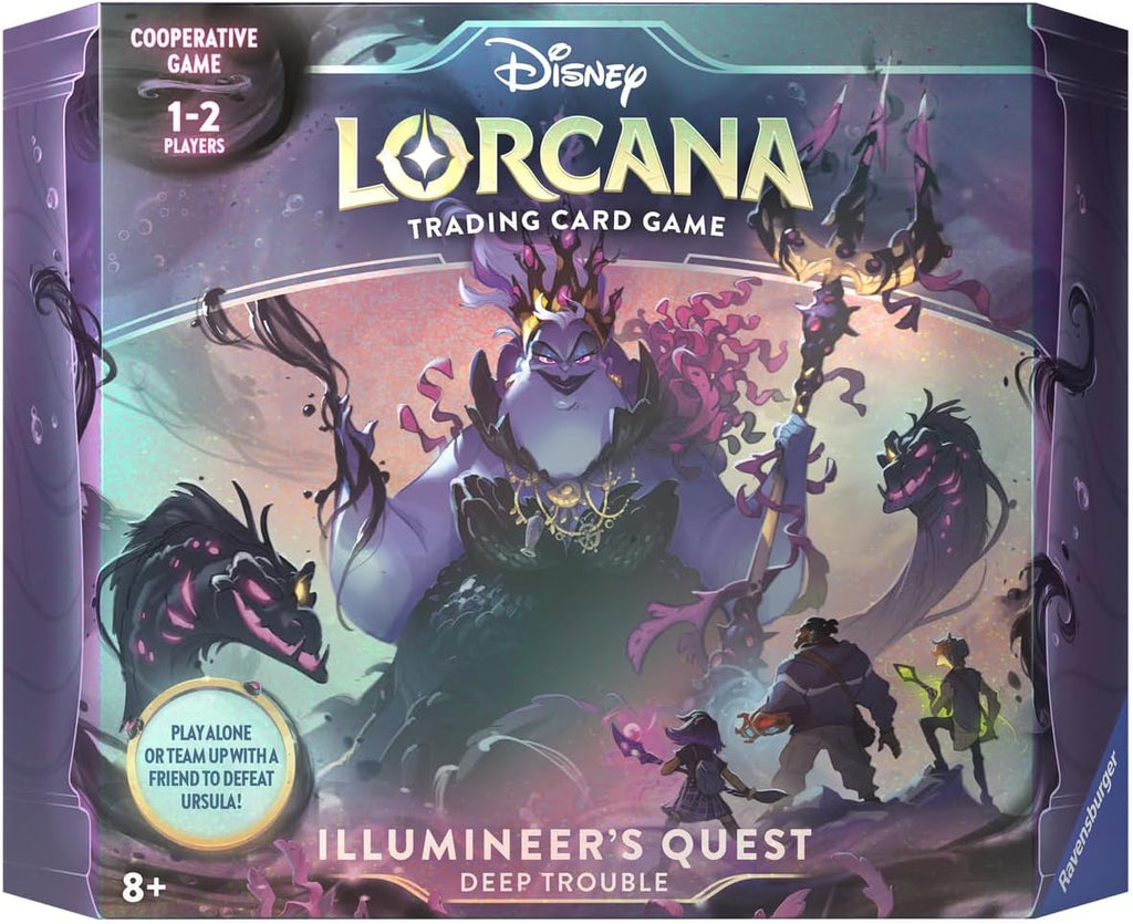 Ravensburger Disney Lorcana TCG: Illumineer's Quest - Deep Trouble | Aventura cooperativa contra Úrsula | Incluye cartas exclusivas y tapete de juego | Juego en solitario o en equipo | A partir de 8