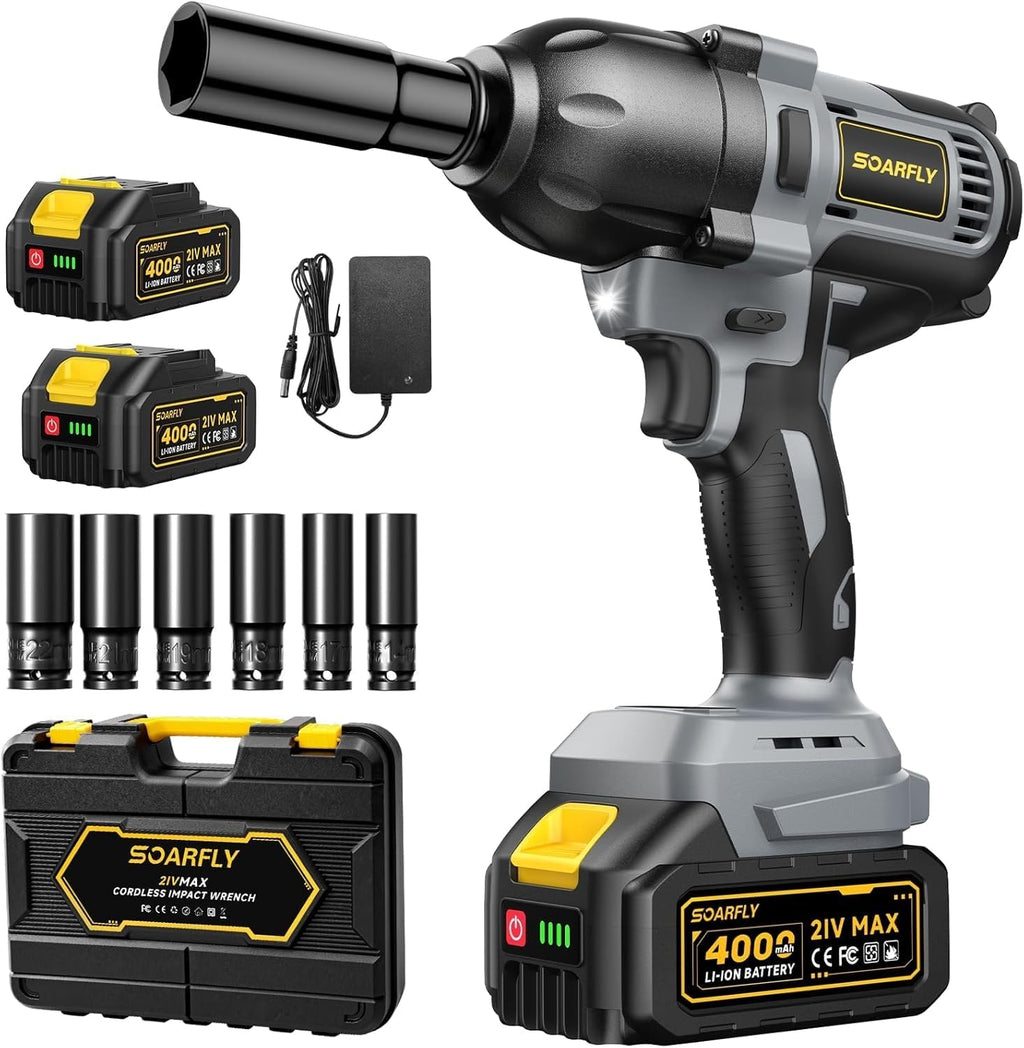 Llave de impacto inalámbrica de 1/2", pistola de impacto de 738
