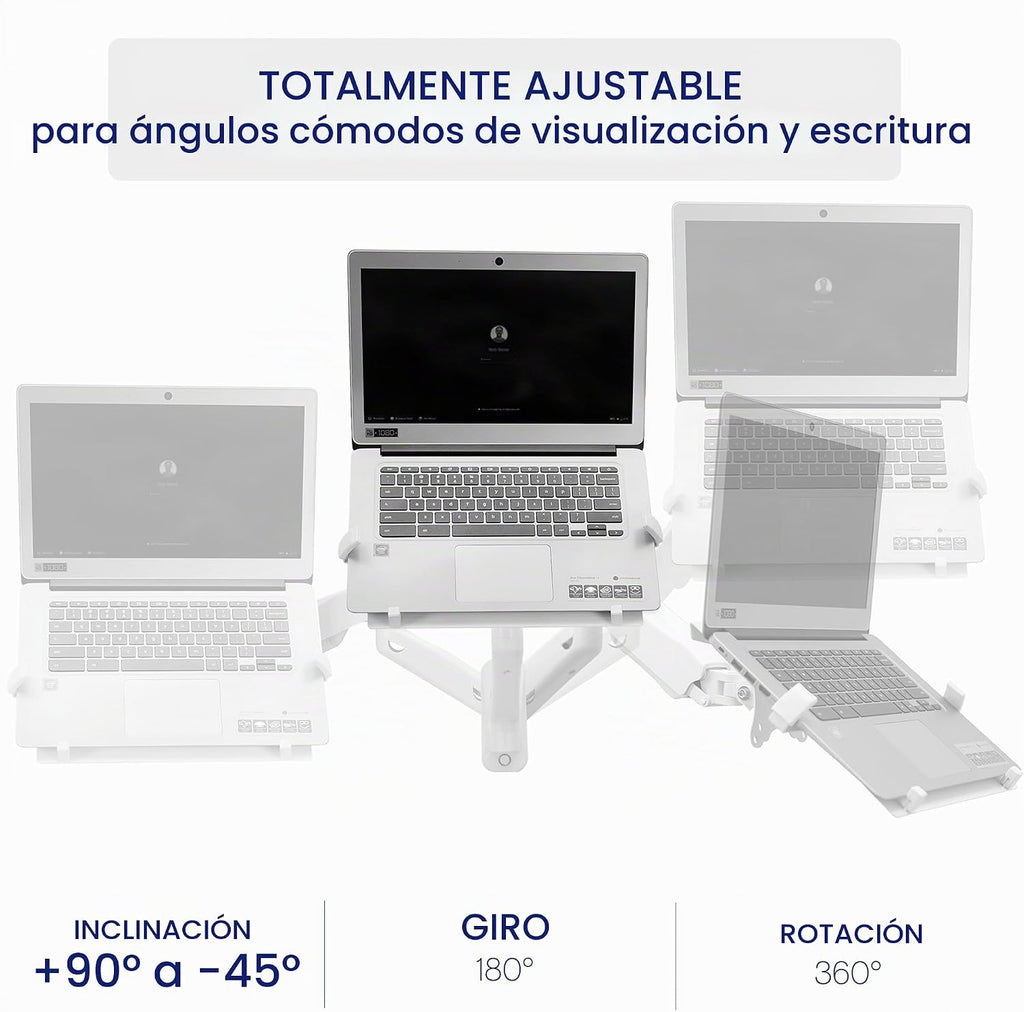 VIVO Soporte de pared para portátil de brazo extendido neumático ajustable en altura MOUNT-V001GLW
