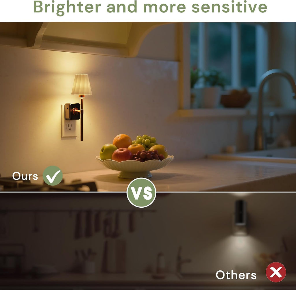 L LOHAS LED Las luces nocturnas se enchufan a la pared, cubierta de tela