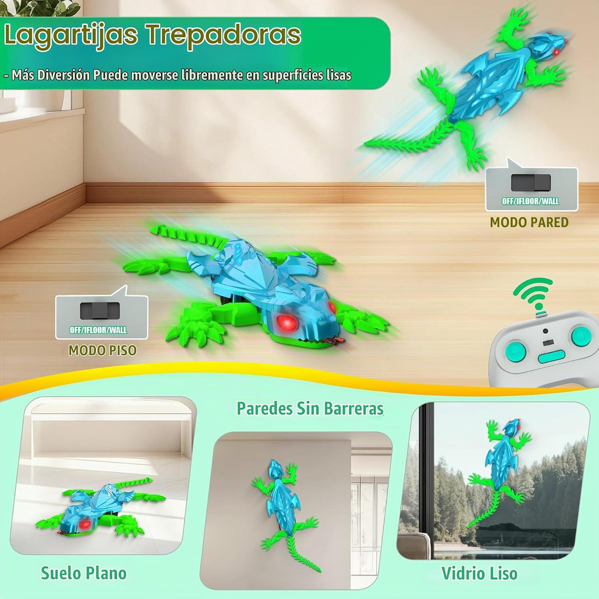 Lagarto de escalada de pared recargable con control remoto