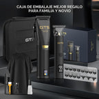GTSPRO Afeitadoras/Recortadoras para Hombre Profesionales, Recortadora de Cabello Inalámbrica para Cortar el Cabello, Kit de Recortado para Barberos con Pantalla LED y 15 Peines Guía