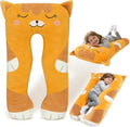 Almohadas largas de felpa en forma de U de 47x23 pulgadas para niños, almohada grande y suave con forma de animal de peluche para dormir, grandes y lindos peluches, funda lavable, regalo para