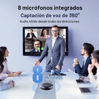 EMEET Luna Plus - Altavoz de conferencia y micrófono con 8 micrófonos