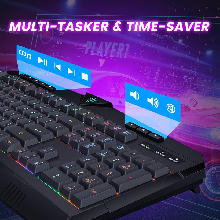 Dacoity Teclado inalámbrico, teclado inalámbrico recargable con ret...