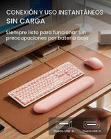 EWEADN GX710S Combo de teclado y mouse con cable con teclas de pudí...