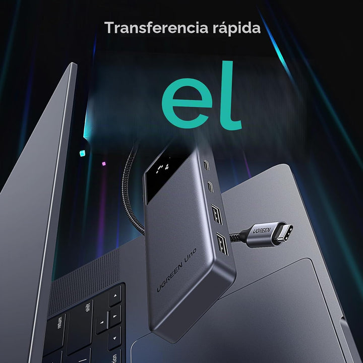 UGREEN Paquete de banco de energía con uno 6 en 1 USB-C Hub 10Gbps...
