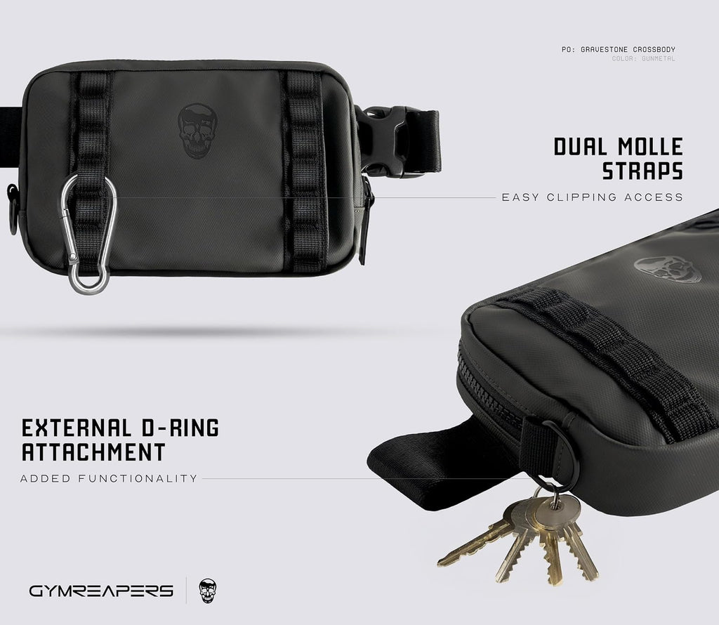 Bolsas Cruzadas Pequeñas de Viaje Gymreapers para Hombres y Mujeres con Bolsillo Oculto - Riñonera Impermeable para Hombres con Correa de Hombro Ajustable para Viajar, Correr y Hacer Senderismo